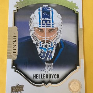 Connor Hellebuyck UD Portraits rookie card